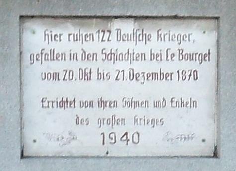 Gonesse - Monument des soldats allemands - Plaque centrale