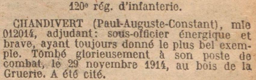 CHANDIVERT Paul MM JO 4 Janvier 1923
