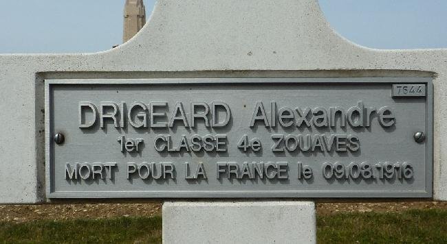 DRIGEARD Alexandre Plaque Tombe (1)