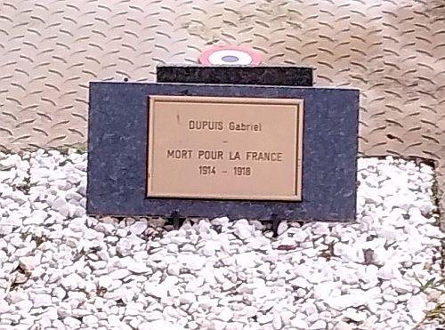 DUPUIS Gabriel Plaque Tombe 2020