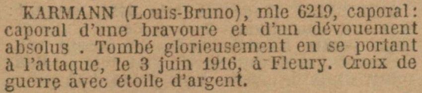 KARMANN Louis MM JO 26 Aout 1922
