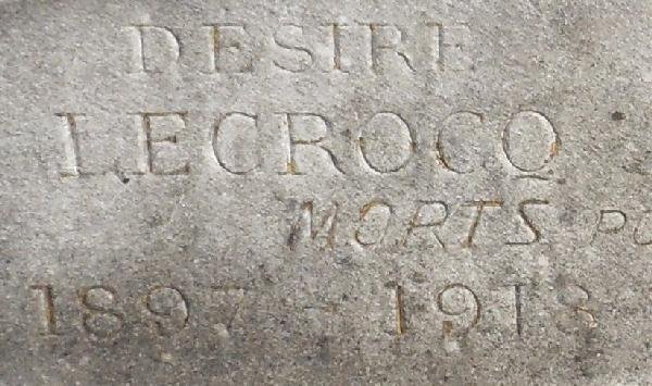 LECROCQ Desiré Plaque Tombe