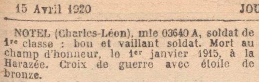 NOTEL Charles MM JO 15 Avril 1920
